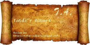 Tatár Albert névjegykártya