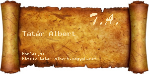 Tatár Albert névjegykártya